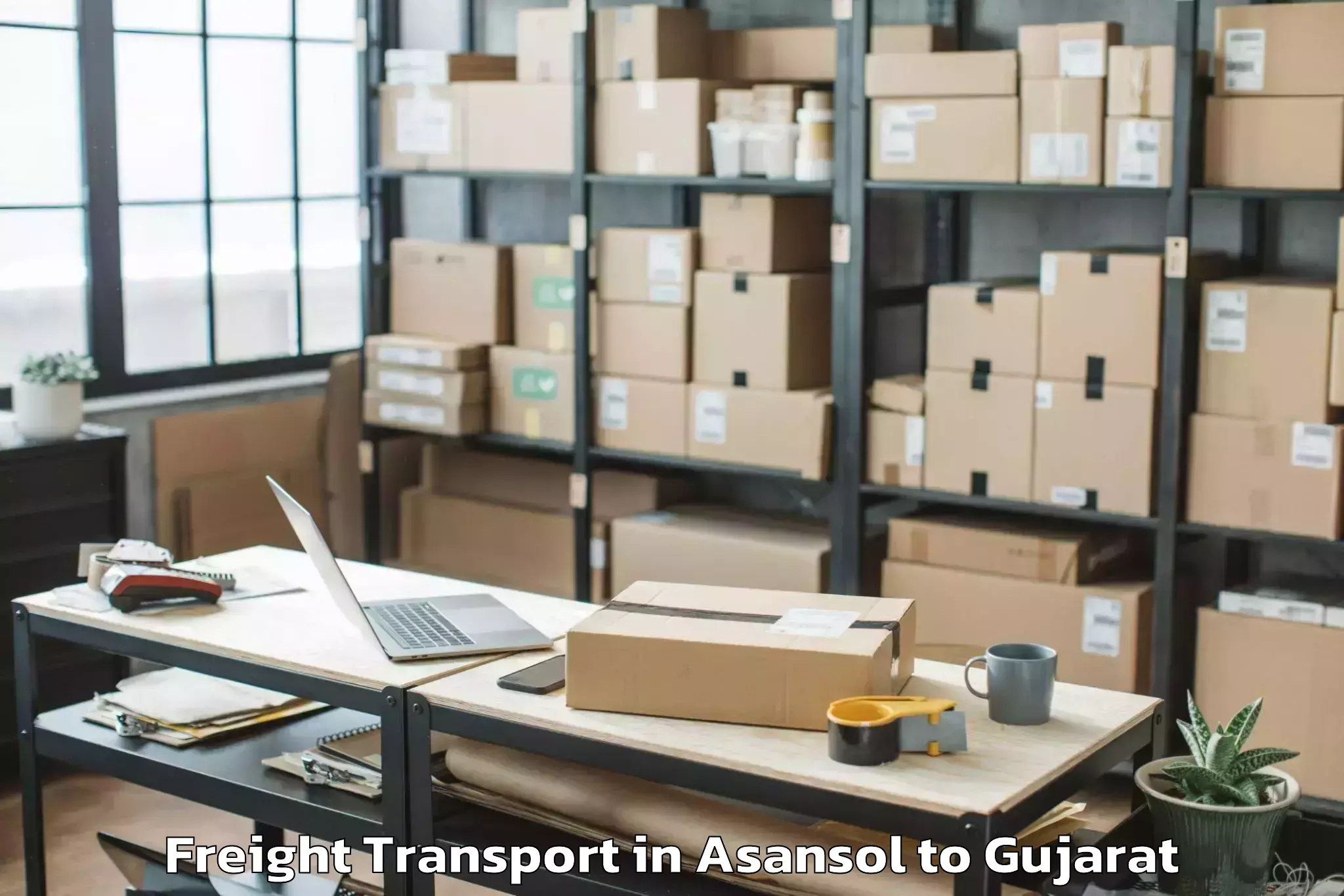 Easy Asansol to Gujarat Ayurved University Jam Freight Transport Booking